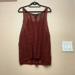 Burgundy knitted tank top